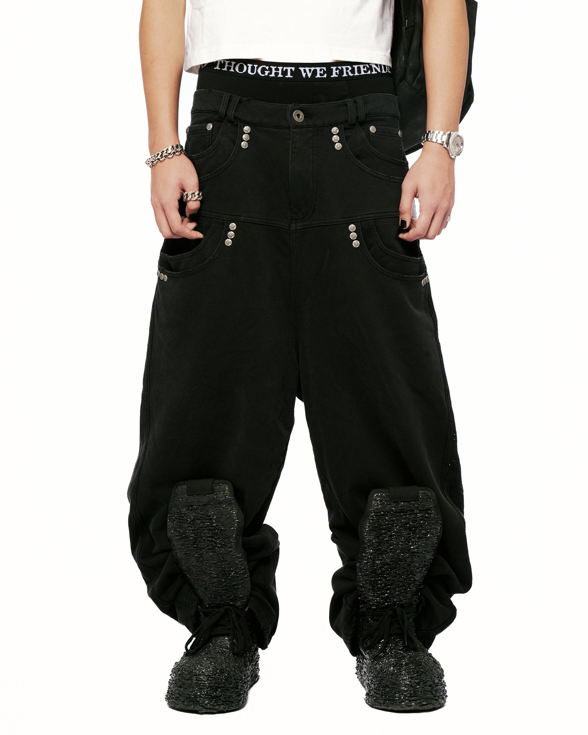 パンツ thoughtwefriends Waxed Baggy Denims Pants – ThoughtWeFriends